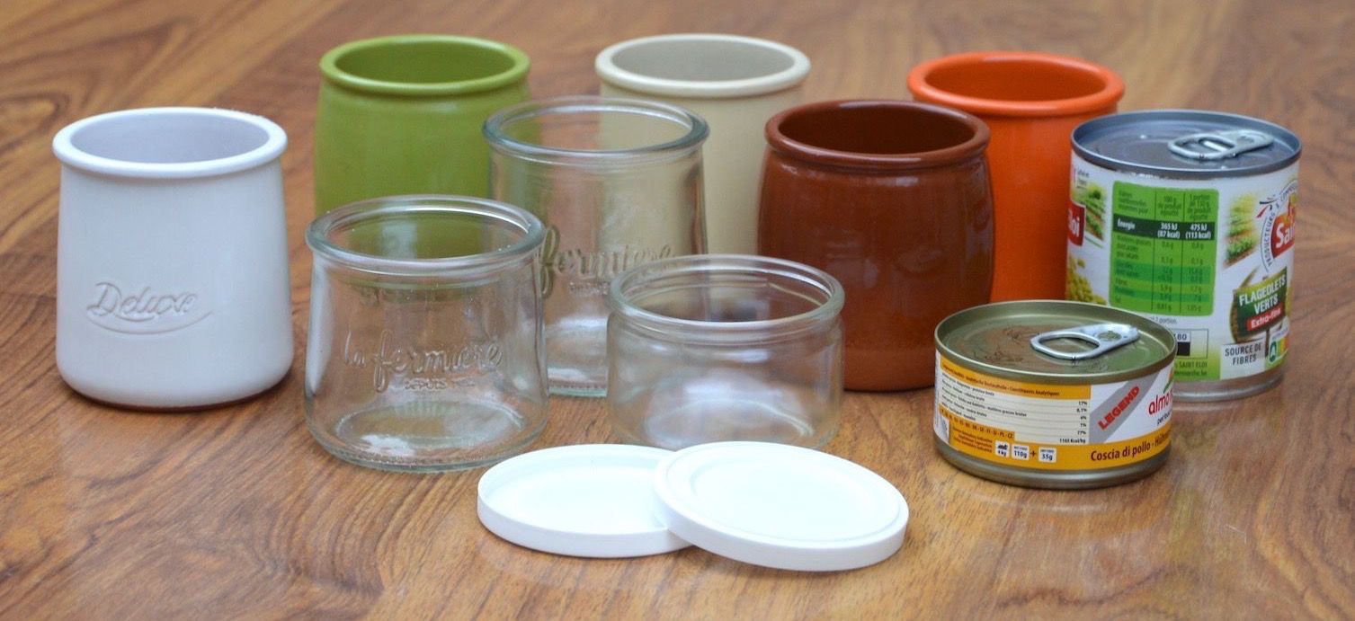 Capuline - COUVERCLES pour pots de yaourt en verre ou céramique, type La  Laitière et La Fermière