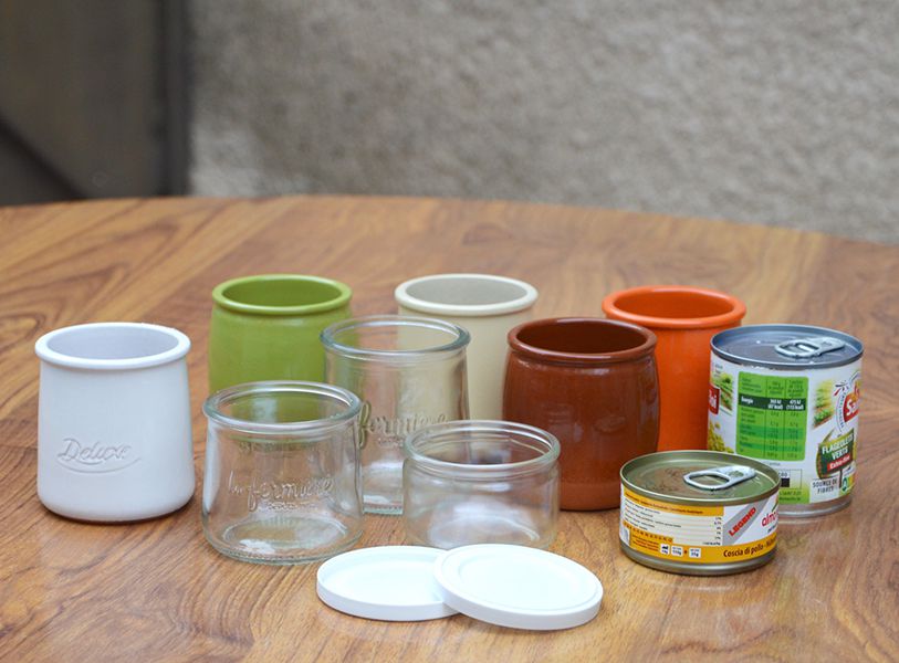 Capuline - COUVERCLES pour pots de yaourt et desserts en verre ou  céramique, type La Laitière et La Fermière